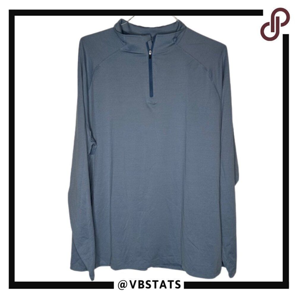 RHONE XXL Quarter Zip Active Wear Athleisure Top in Pacific Blue‎